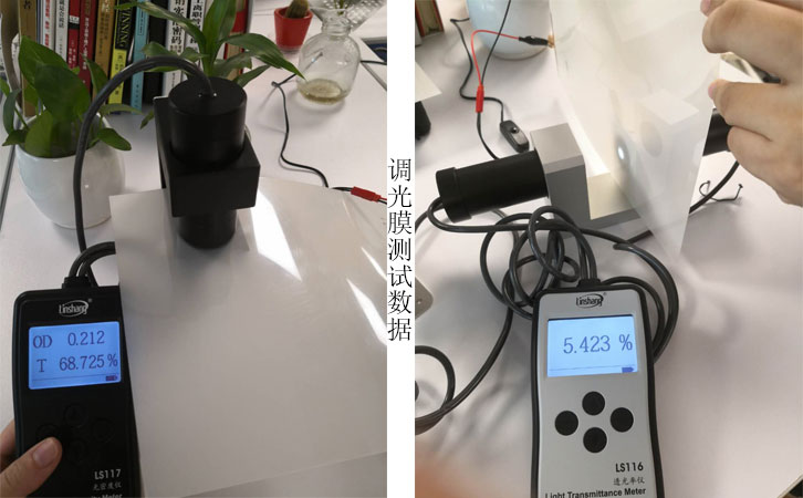 LS117透光率儀和LS116透光率儀的調光膜測試數(shù)據(jù)對比